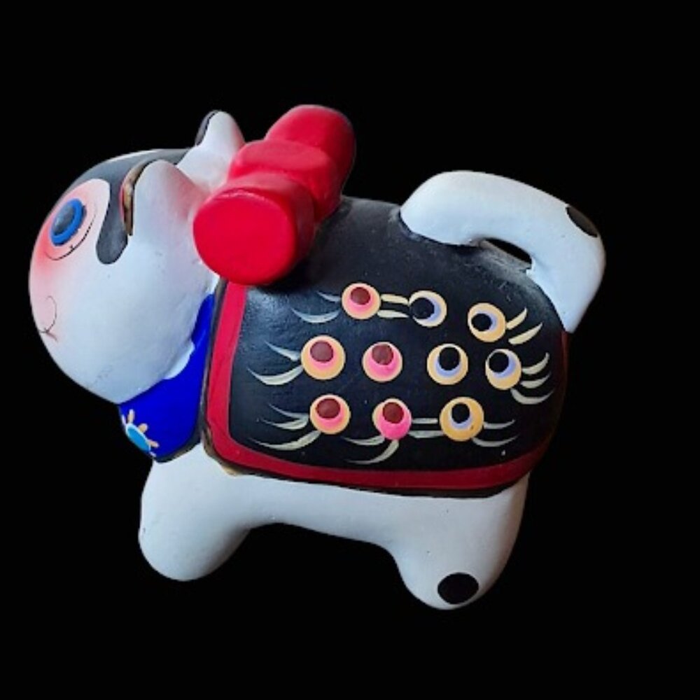 Handmade Japanese Inu Hariko Lucky Dog Figurine 4.5 x 3.5